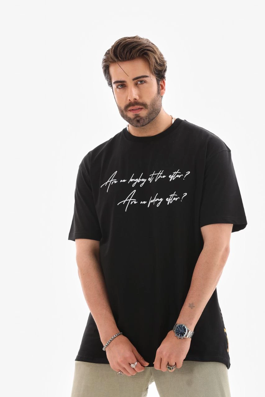 unisex-bisiklet-yaka-baskili-oversize-t-shirt-siyah-20982953-sw853sh1280 Erkek Kısa Kol Yazlık Tişört Bisiklet Yaka Baskılı Oversize T-Shirt - Siyah - Görsel 2
