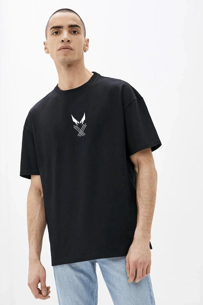 unisex-bisiklet-yaka-baskili-oversize-t-shirt-siyah-27461816-sw853sh1280 Erkek Baskılı T-Shirt Kısa Kol Bisiklet Yaka Rahat Kalıp Tişört - Siyah