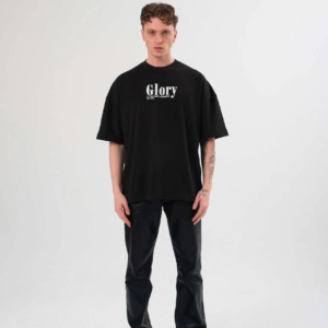 Erkek Kısa Kol Yazlık Tişört Bisiklet Yaka Baskılı Oversize T-Shirt -  Siyah