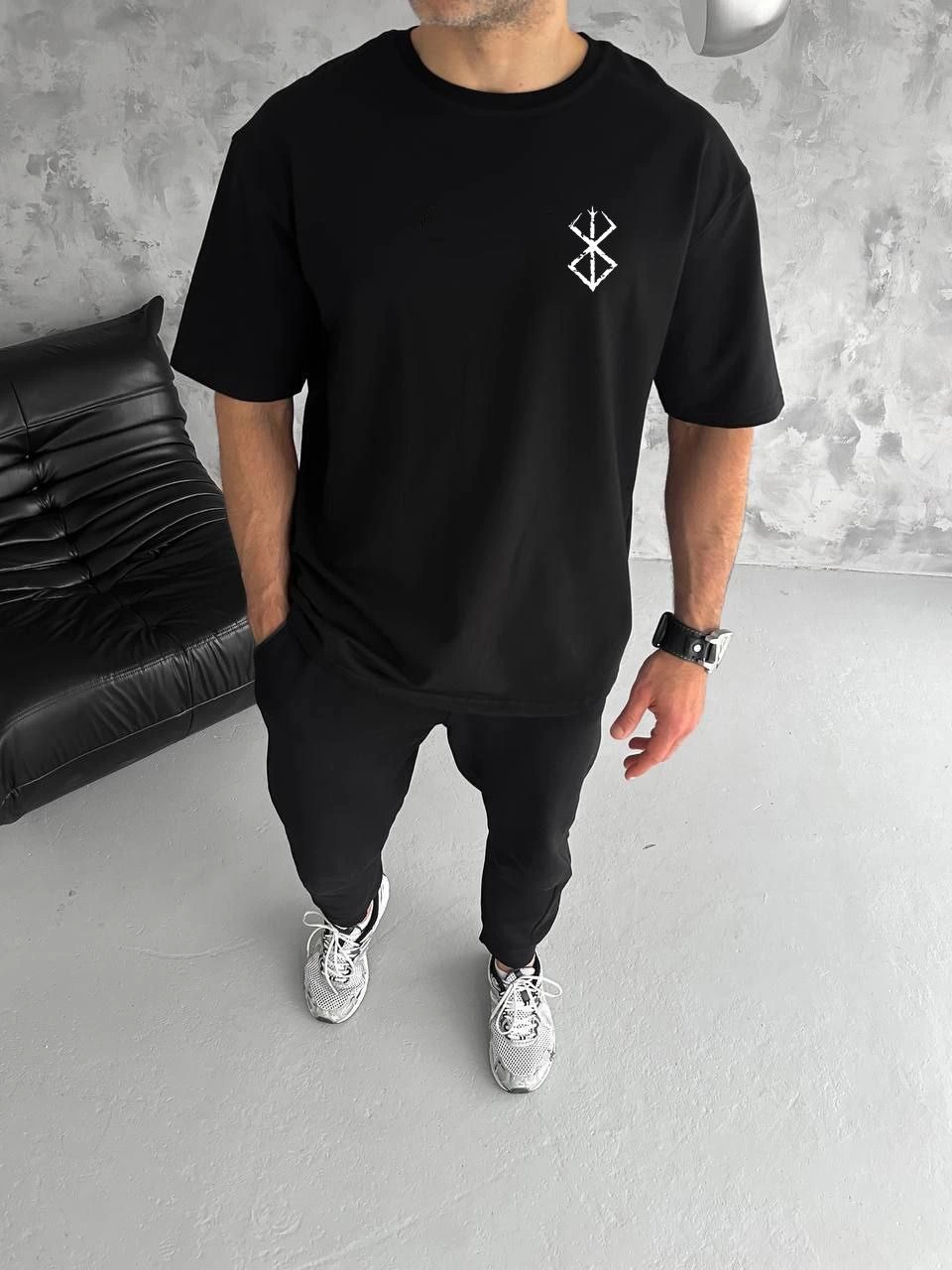 unisex-bisiklet-yaka-baskili-oversize-t-shirt-siyah-36266358-sw960sh1280 Erkek Kısa Kol Yazlık Tişört Bisiklet Yaka Baskılı Oversize T-Shirt - Siyah