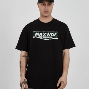 Erkek Kısa Kol Yazlık Tişört Bisiklet Yaka Baskılı Oversize T-Shirt - Siyah