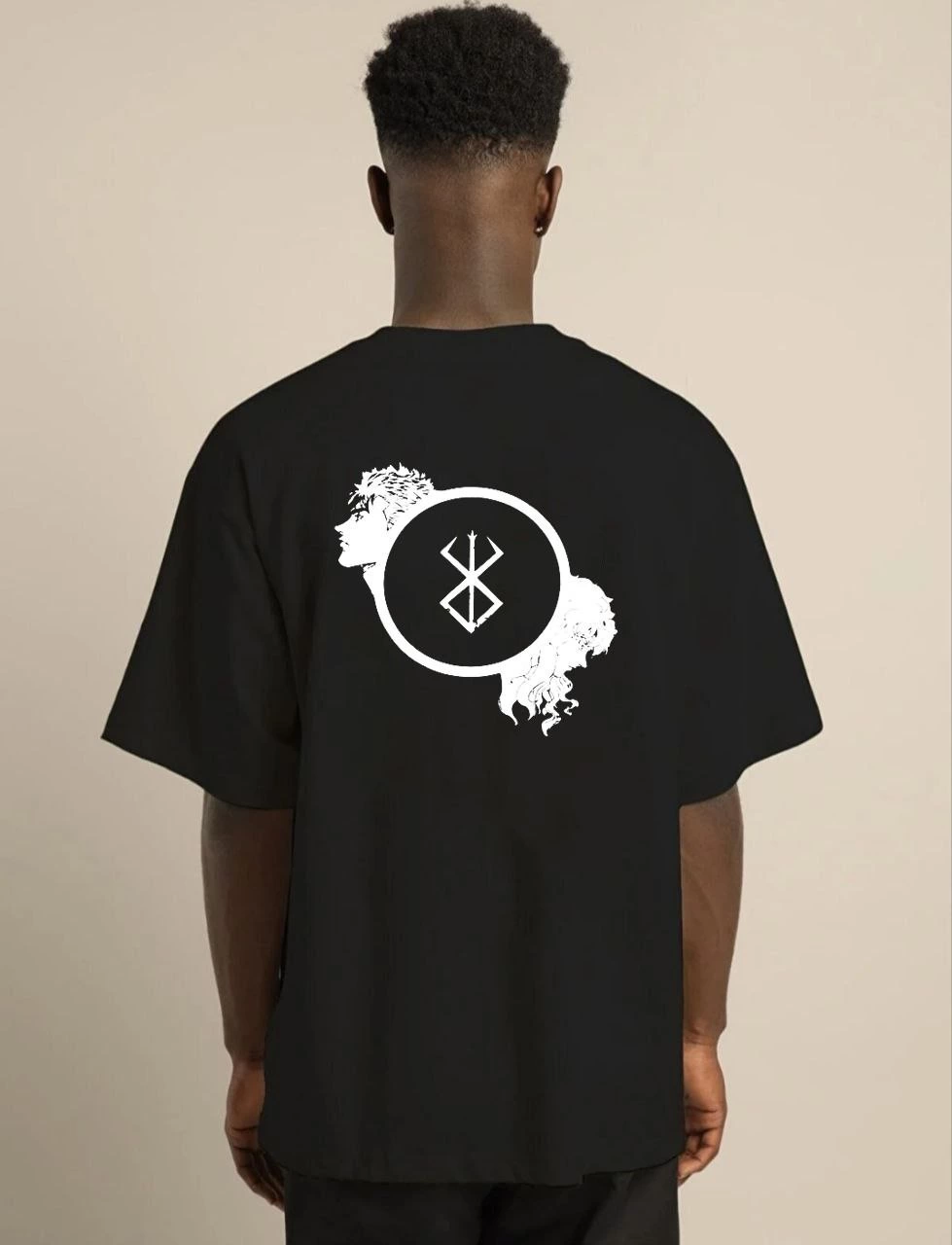 unisex-bisiklet-yaka-baskili-oversize-t-shirt-siyah-52695242-sw979sh1280 Erkek Baskılı T-Shirt Kısa Kol Bisiklet Yaka Regular Fit Rahat Kalıp Günlük Tişört - Siyah - Image 2