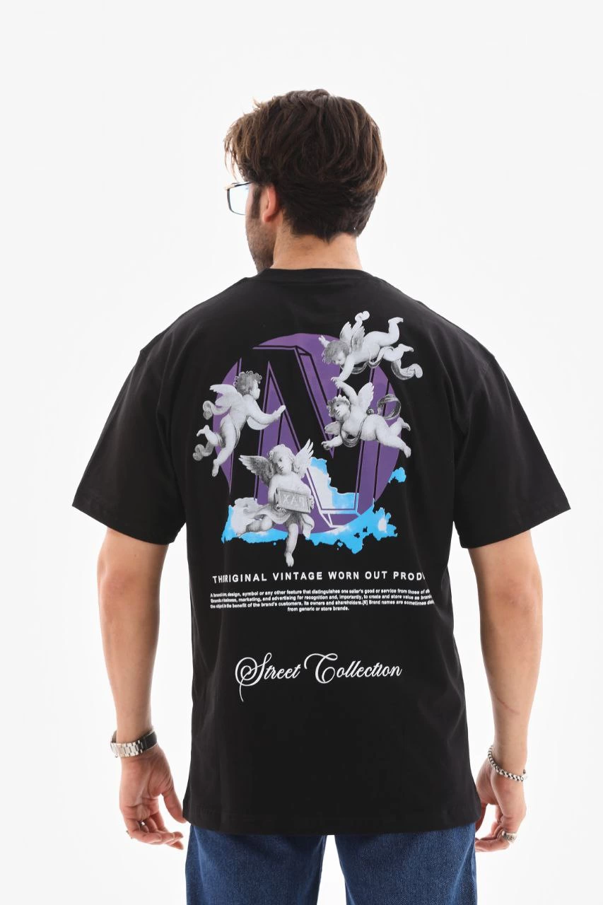 unisex-bisiklet-yaka-baskili-oversize-t-shirt-siyah-57913799-sw853sh1280 Erkek Kısa Kol Yazlık Tişört Bisiklet Yaka Baskılı Oversize T-Shirt - Siyah - Görsel 2