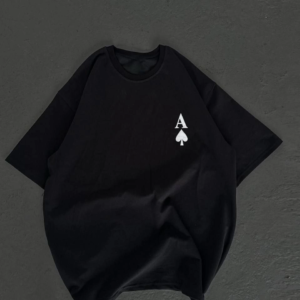 Kadın Baskılı T-Shirt Kısa Kol Bisiklet Yaka Oversize Rahat Kalıp Günlük Tişört - Siyah