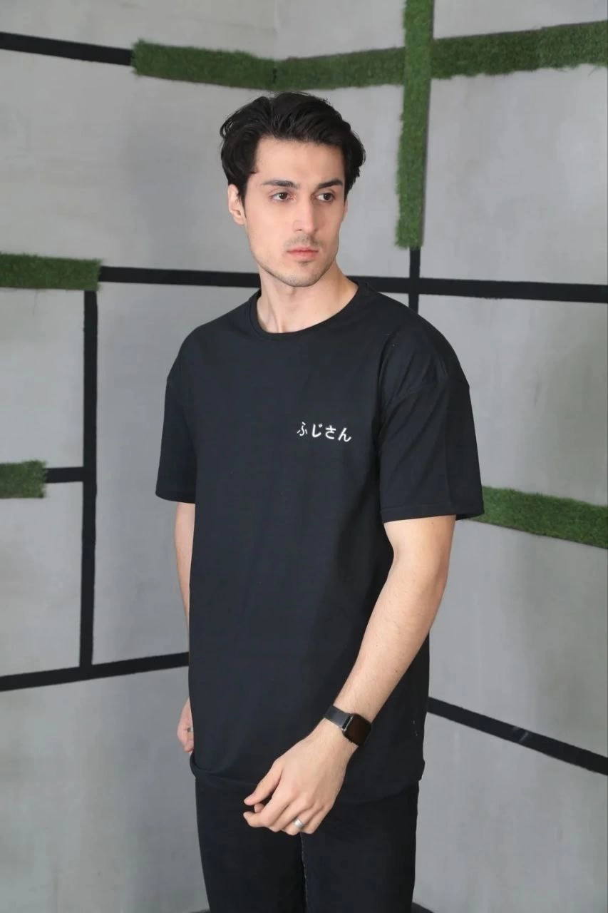 unisex-bisiklet-yaka-baskili-oversize-t-shirt-siyah-81829067-sw853sh1280 Erkek Kısa Kol Yazlık Tişört Bisiklet Yaka Baskılı Oversize T-Shirt - Siyah - Görsel 2
