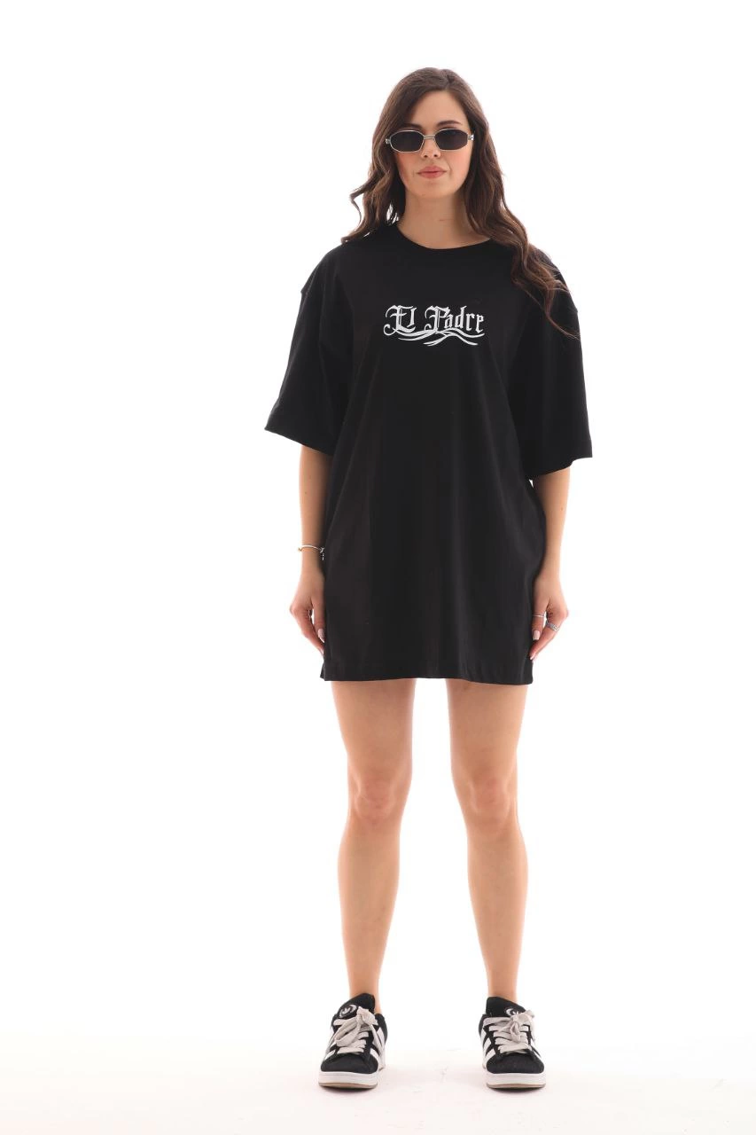 unisex-bisiklet-yaka-baskili-oversize-t-shirt-siyah-92046634-sw853sh1280 Kadın Kısa Kol Yazlık Tişört Bisiklet Yaka Baskılı Oversize T-Shirt - Siyah