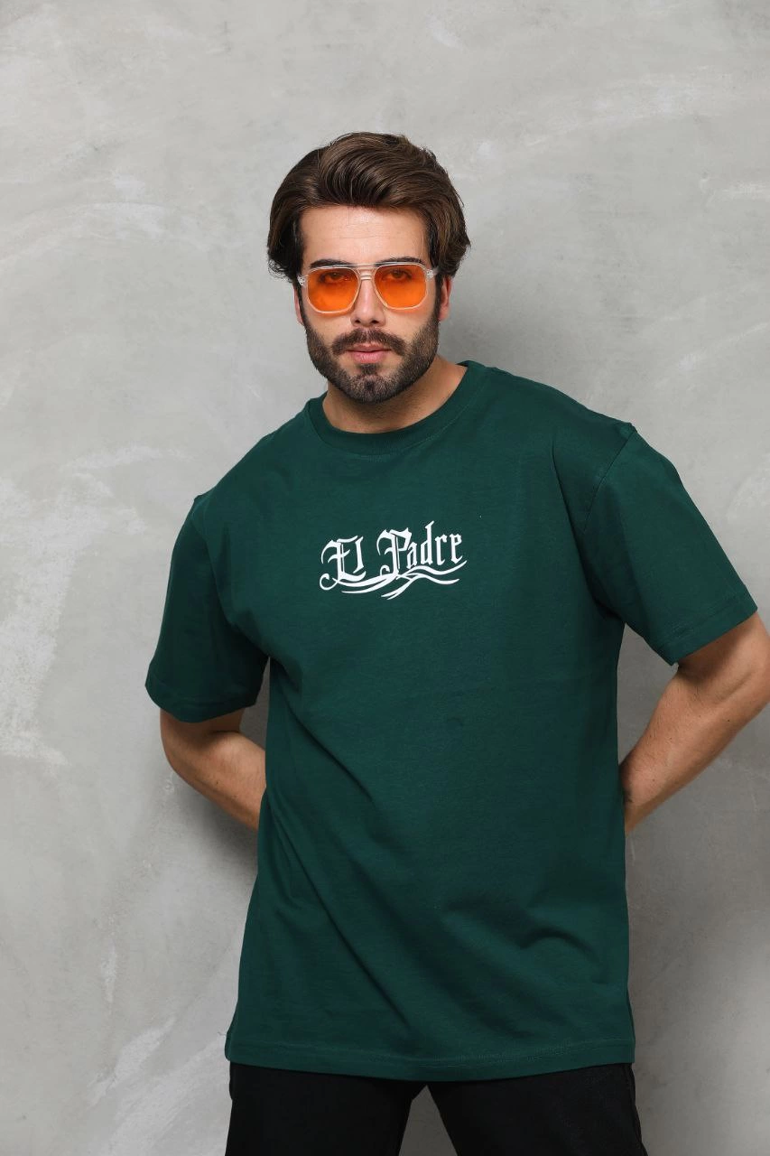 unisex-bisiklet-yaka-baskili-oversize-t-shirt-yesil-82675451-sw853sh1280 Erkek Kısa Kol Yazlık Tişört Bisiklet Yaka Baskılı Oversize T-Shirt - Yeşil - Görsel 2