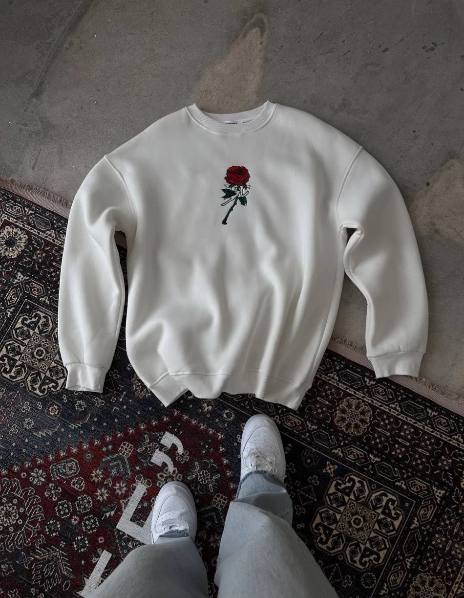 unisex-bisiklet-yaka-on-ve-arka-baskili-sweatshirt-beyaz-58025396-sw950sh1223 ERKEK 3 iplik Pamuklu Bisiklet Yaka Ön Ve Arka Baskılı SweatShirt - Beyaz