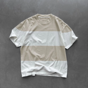 Erkek  Kısa kol  Bisiklet Yaka Parçalı T-Shirt - Bej