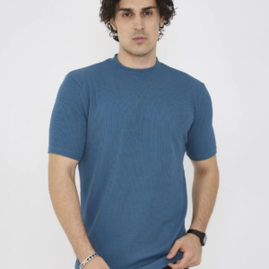 ERKEK Yazlık Tişört Bisiklet Yaka T-Shirt- Turkuaz