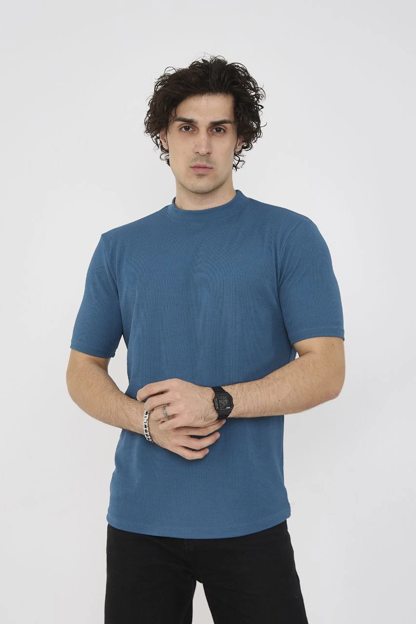 unisex-bisiklet-yaka-slim-fit-t-shirt-turkuaz-45221483-sw853sh1280 ERKEK Yazlık Tişört Bisiklet Yaka T-Shirt- Turkuaz - Görsel 2