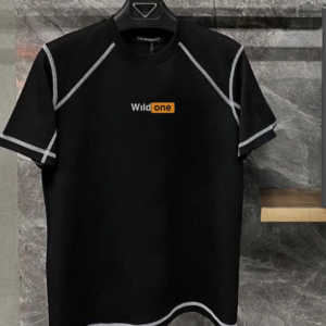 Erkek Tişört Karoyaka Dikişli Oversize T-Shirt - Siyah