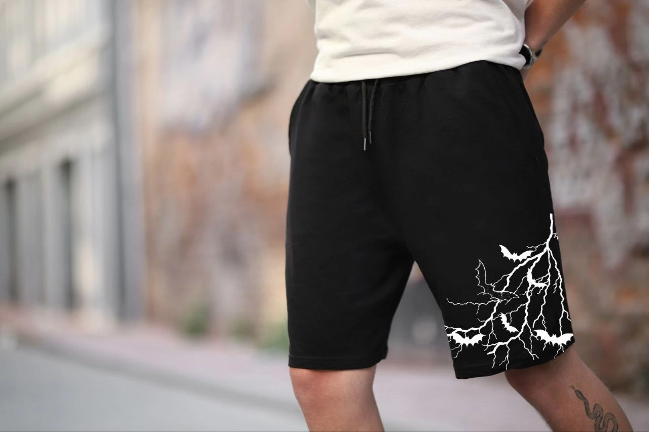 unisex-iki-iplik-baskili-oversize-sort-siyah-20899144-sw1280sh853 Erkek İki İplik Baskılı Şort - Siyah