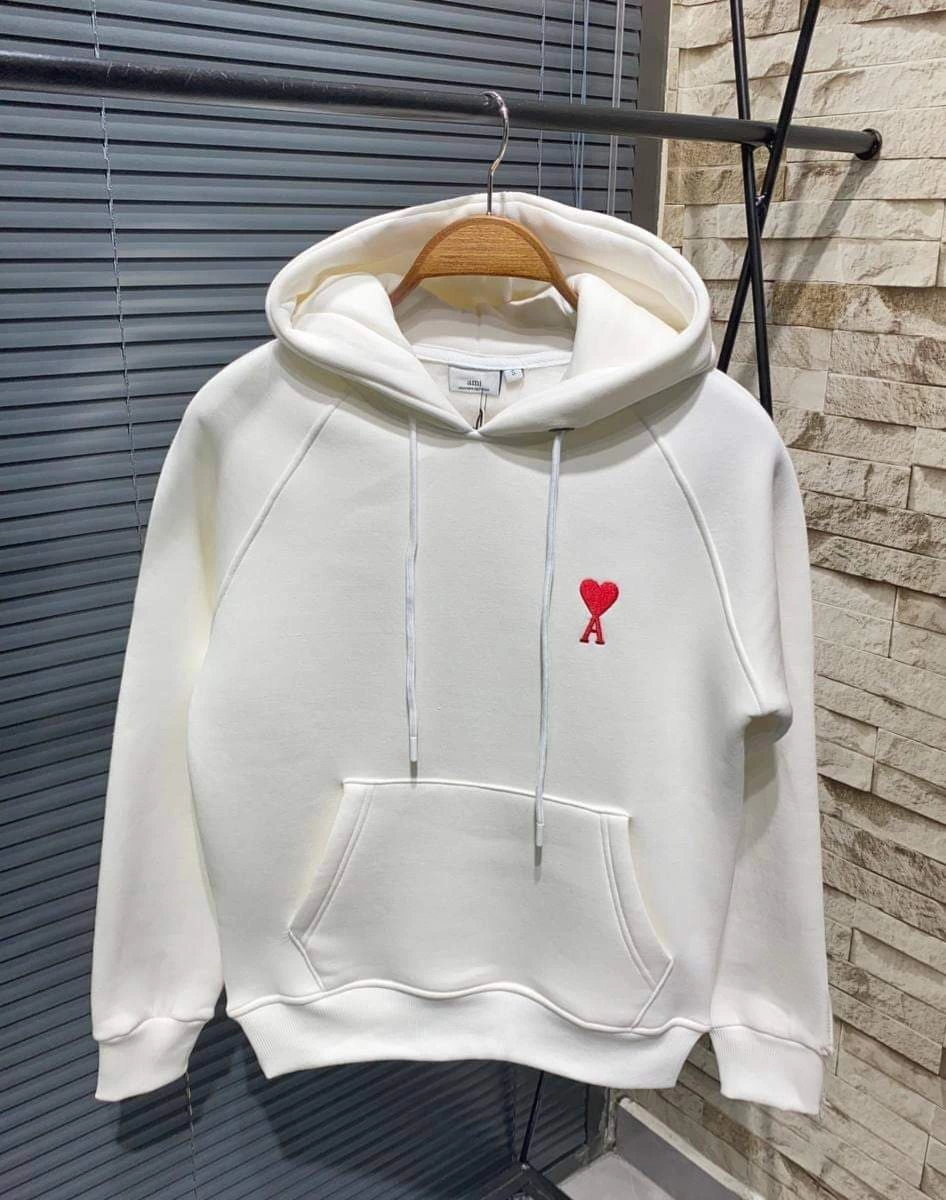unisex-kapsonlu-baskili-sweetshirt-beyaz-58432057-sw946sh1200 Kadın Oversize Kapüşonlu Cepli KALP Baskılı 3 İplik Pamuklu Hoodie Sweatshirt - Beyaz