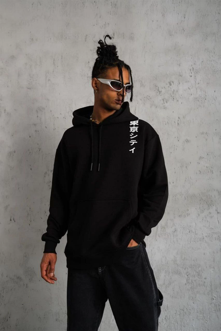 unisex-kapsonlu-uzun-kol-baskili-sweetshirt-siyah-70902371-sw853sh1280 Erkek 3 İplik Pamuklu Kapüşonlu Baskılı Cepli Oversize Sweatshirt Hoodie - Siyah