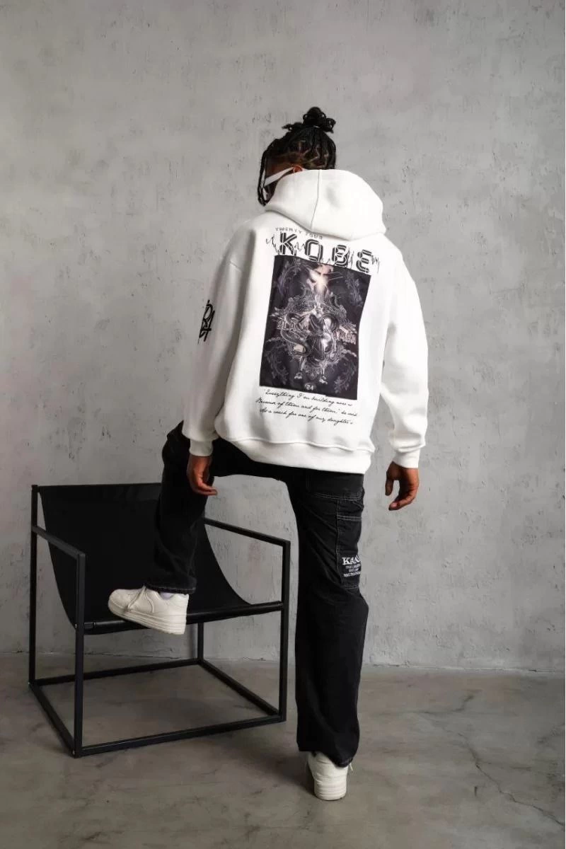unisex-sirt-baskili-kapusonlu-uc-iplik-oversize-sweatshirt-beyaz-62707179-sw800sh1200 BErkek 3 İplik Pamuklu Kapüşonlu Baskılı Cepli Oversize Sweatshirt Hoodie - eyaz - Görsel 2