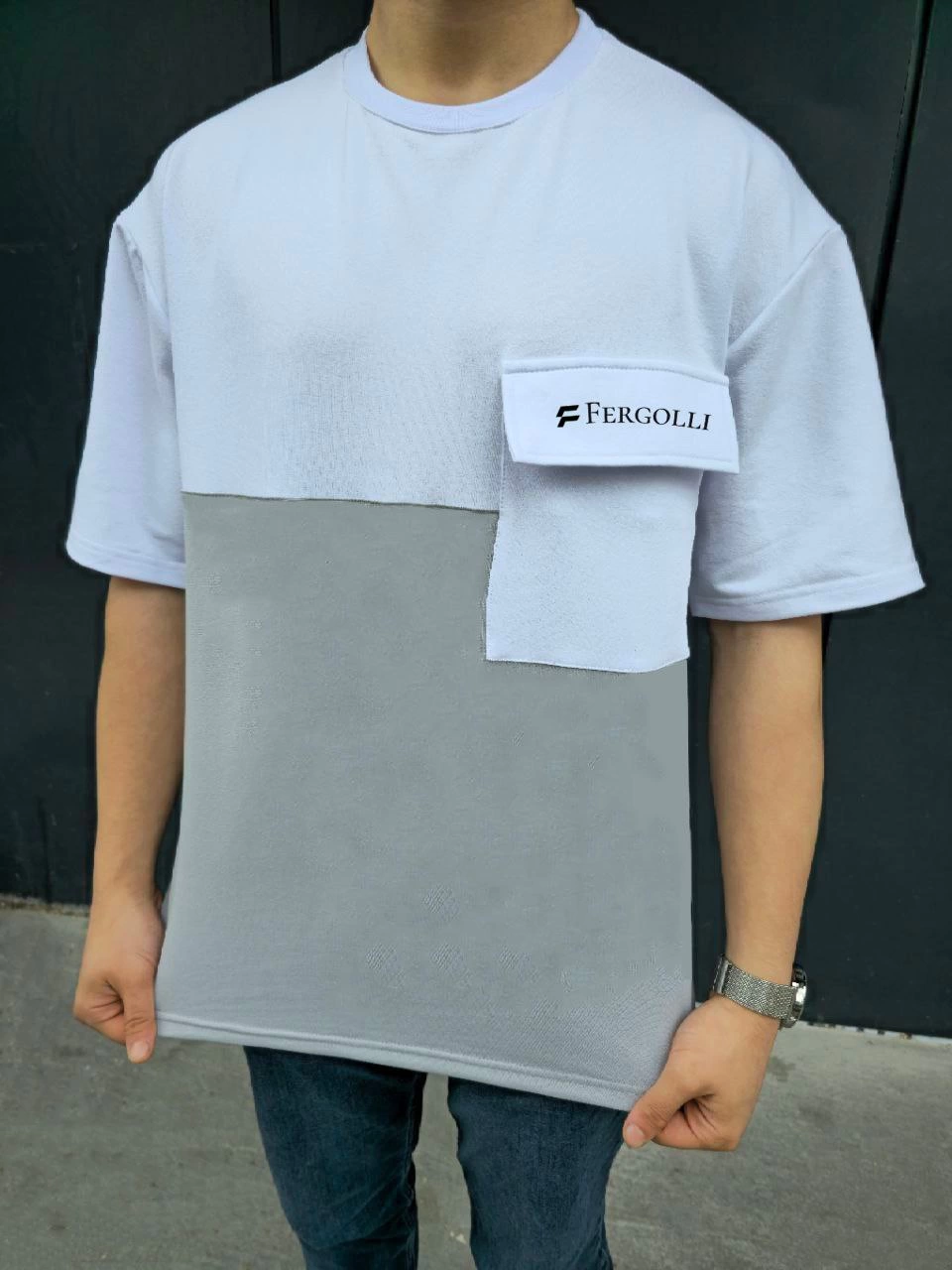 unisex-torba-cep-detayli-parcali-t-shirt-gri-84352928-sw960sh1280 ERKEK Tişört Torba Cepli Parçalı Kısa Kol T-Shirt - Gri