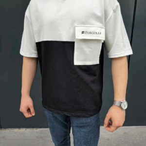 ERKEK Tişört Torba Cepli Parçalı Kısa Kol T-Shirt - Siyah