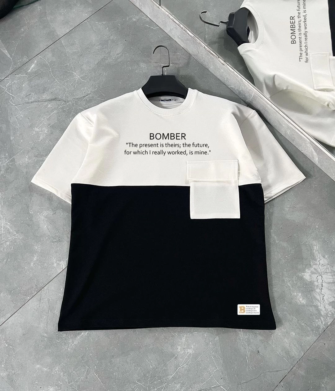 unisex-torba-cep-detayli-parcali-t-shirt-siyah-1906130-sw1080sh1262 ERKEK Tişört Torba Cepli Parçalı Kısa Kol T-Shirt - iyah