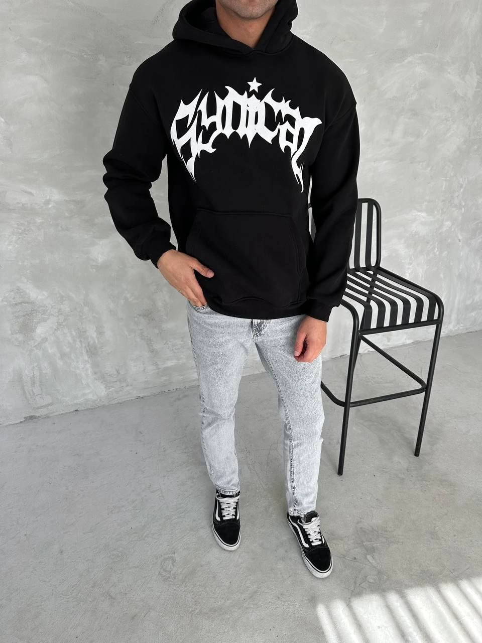 unisex-uc-iplik-kapsonlu-baskili-sweatshirt-siyah-72651196-sw960sh1280 Erkek 3 İplik Pamuklu Kapüşonlu Baskılı Cepli Oversize Sweatshirt Hoodie - Siyah