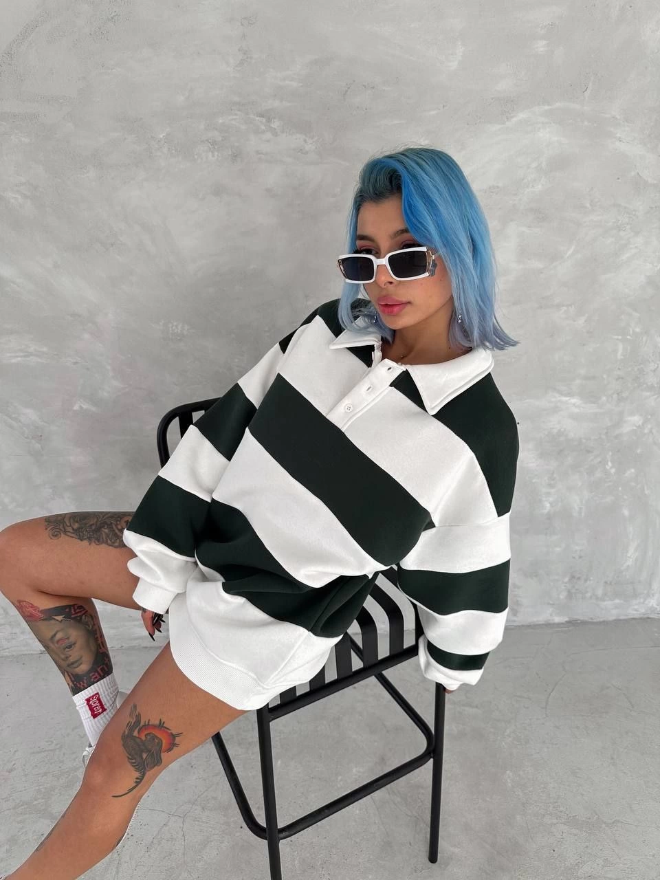 unisex-uc-iplik-parcali-yakali-sweatshirt-yesil-78917217-sw960sh1280 Kadın 3 iplik Pamuklu Parçalı Yakalı SweatShirt - Yeşil