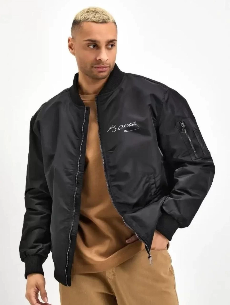 unisex-uzun-kol-baskili-bomber-ceket-siyah-21532860-sw967sh1280 Erkek Bomber Mont Siyah Atatürk Silüet Baskılı Fermuarlı Cepli Kapitone Astarlı - Siyah