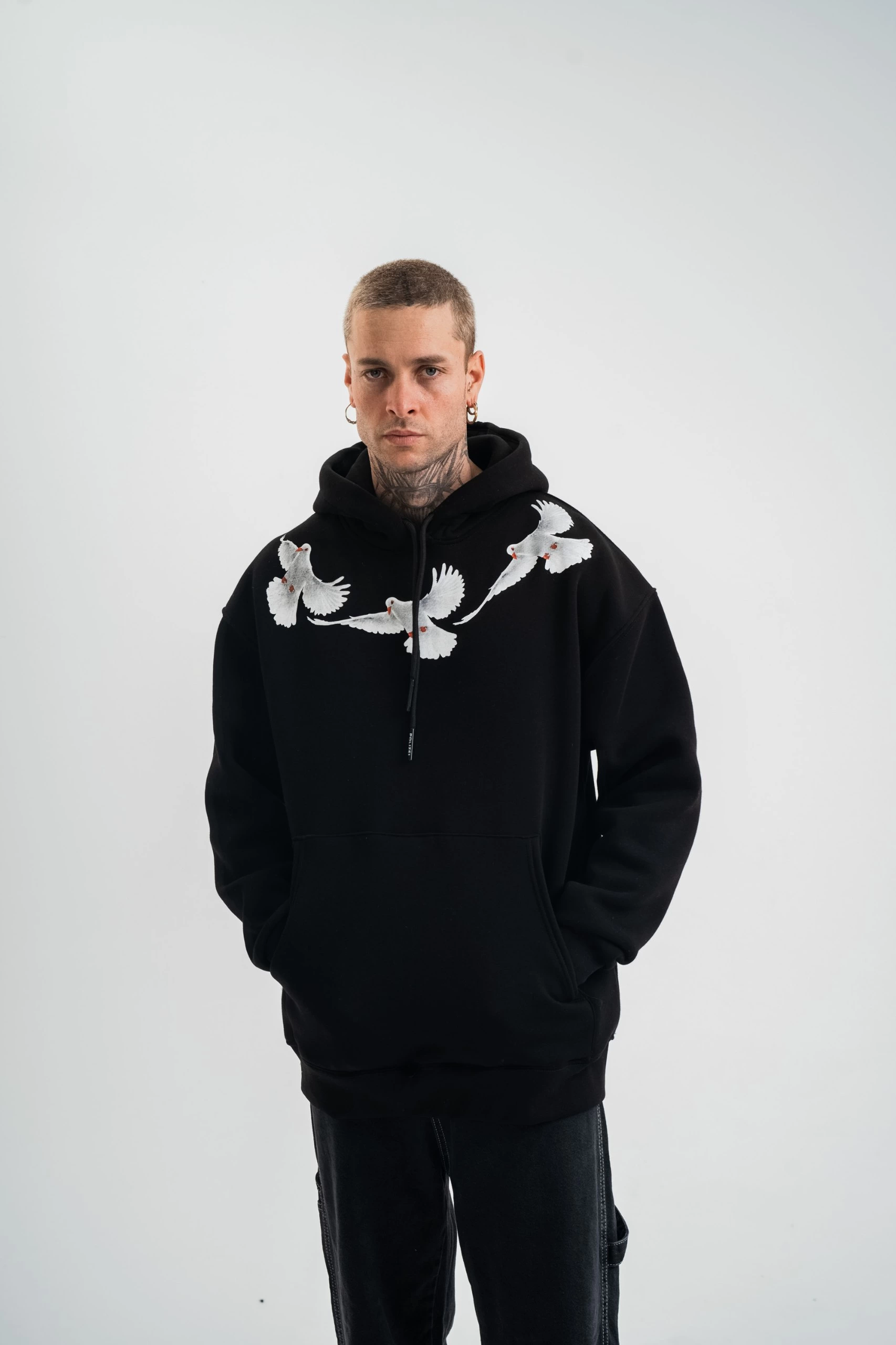 unisex-uzun-kol-bisiklet-yaka-yikamali-sweatshirt-siyah-51473214-sw1706sh2560 Erkek 3 İplik Pamuklu Kapüşonlu Baskılı Cepli Oversize Sweatshirt Hoodie - Siyah