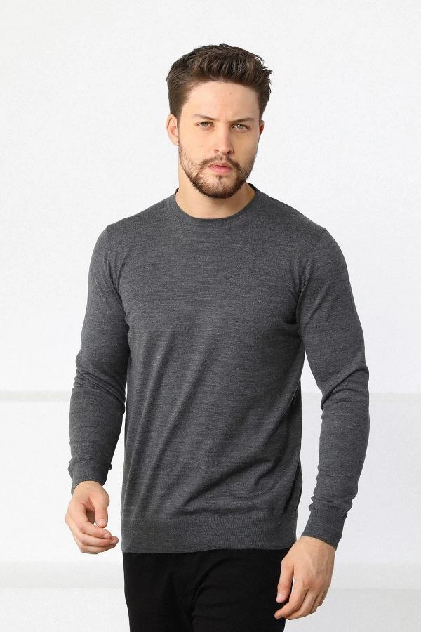 unisex-uzun-kol-biskilet-yaka-dokuma-triko-fume-6709123-sw600sh900 Erkek Bisiklet yaka Kazak Uzun Kol Dokuma Triko - Füme