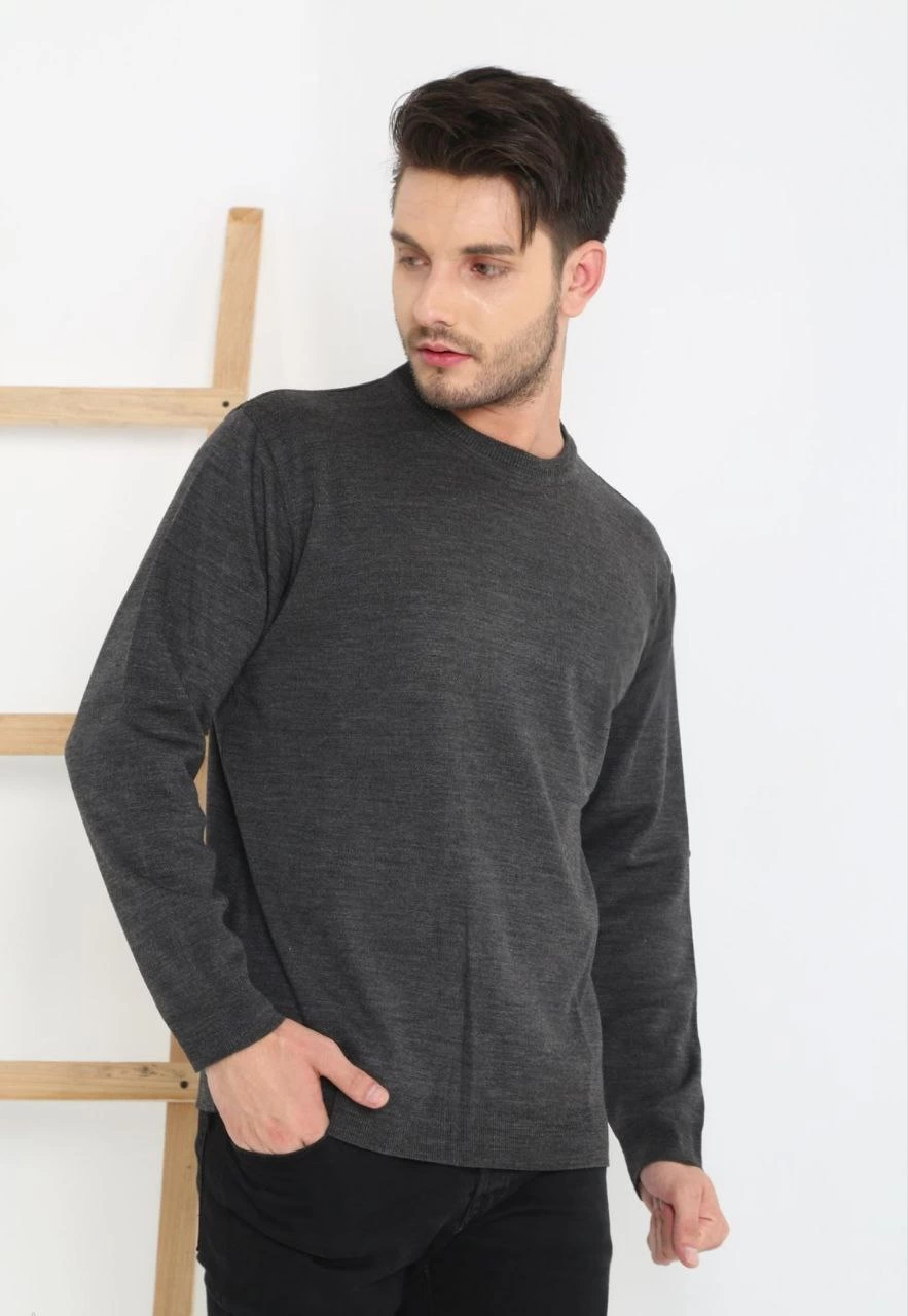 unisex-uzun-kol-biskilet-yaka-dokuma-triko-fume-89737011-sw883sh1280 Erkek Bisiklet yaka Kazak Uzun Kol Dokuma Triko - Füme - Görsel 2
