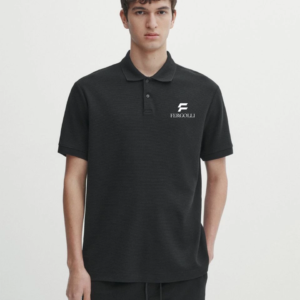 Erkek Pike Polo Yaka Tişört Düğmeli Baskılı T-Shirt - Beyaz