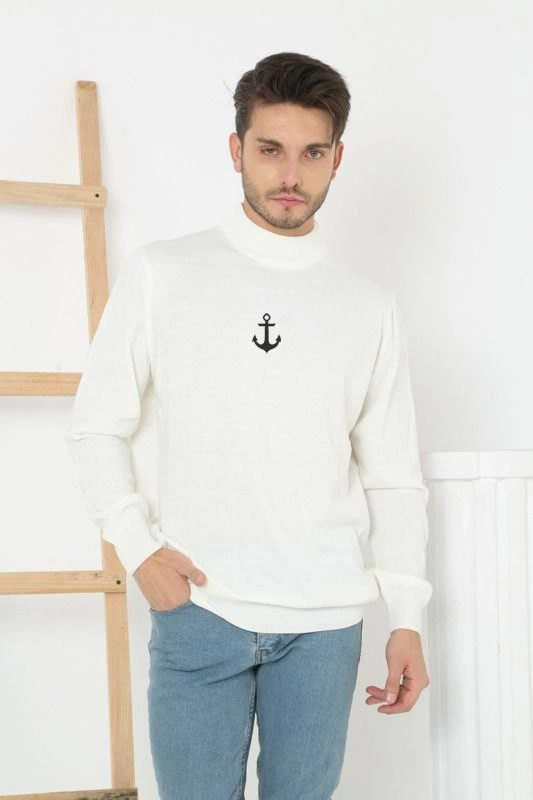 unisex-yarim-bogazli-baskili-dokuma-triko-beyaz-32166223-sw533sh800 Erkek Yarım Bağazlı Kazak Baskılı Dokuma Triko - Beyaz