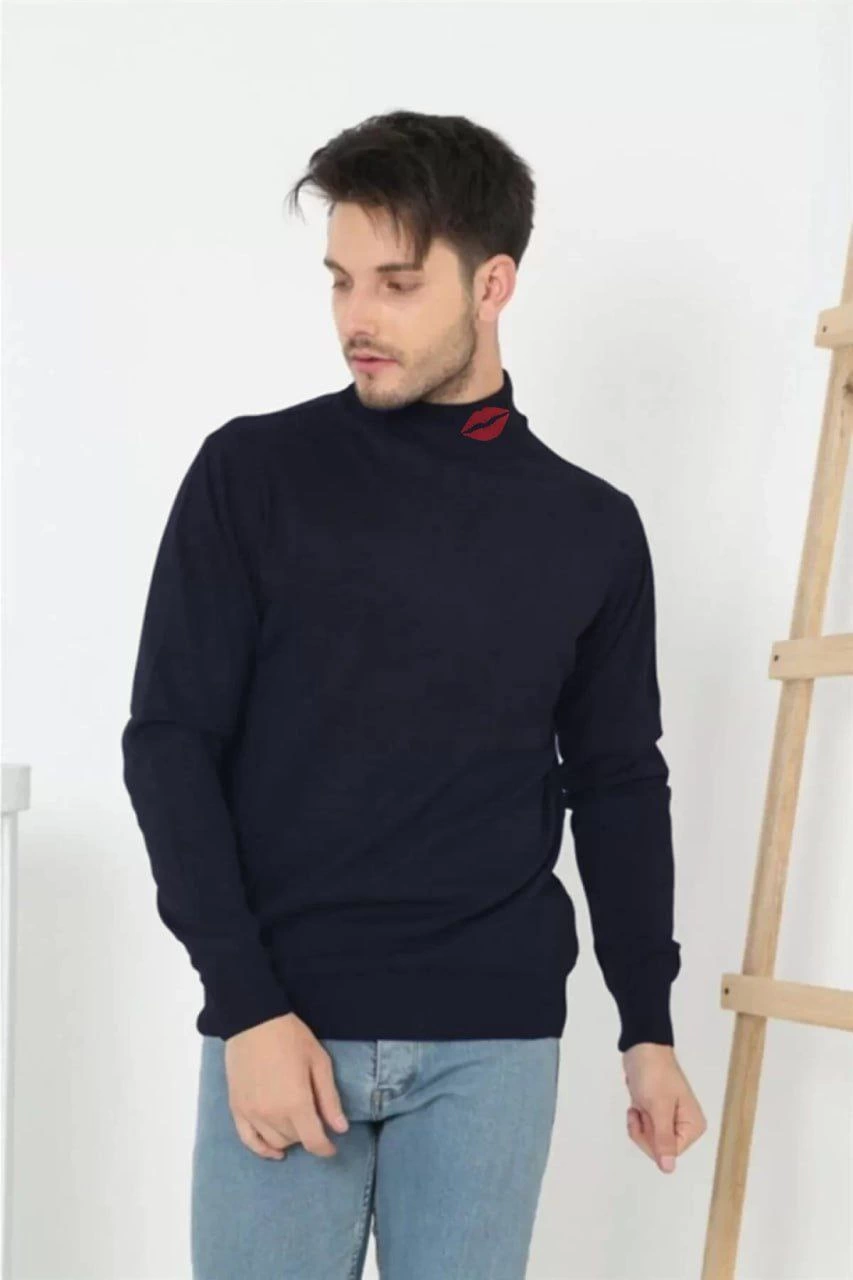 unisex-yarim-bogazli-baskili-dokuma-triko-lacivert-63296816-sw853sh1280 Erkek Yarım Bağazlı Kazak Öpücük Baskılı Dokuma Triko - Lacivert