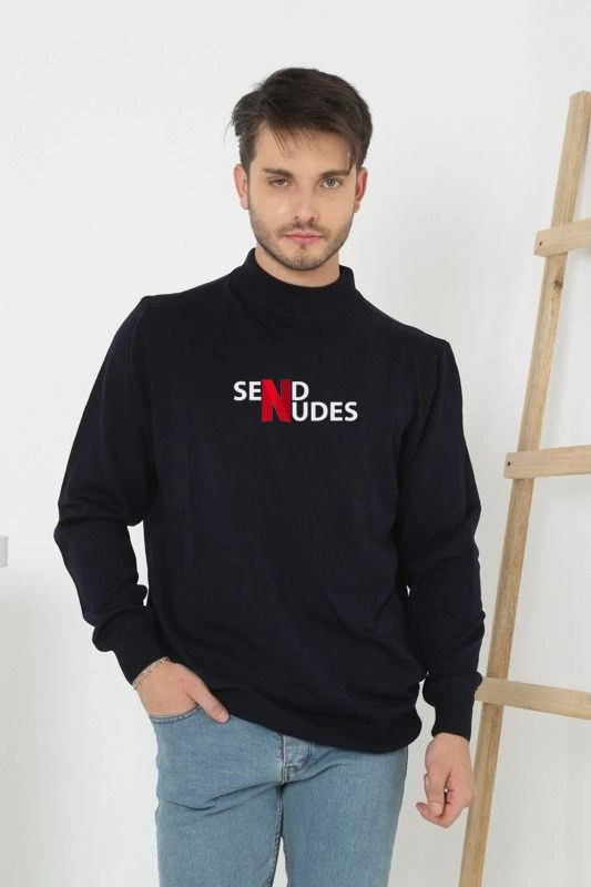 unisex-yarim-bogazli-baskili-dokuma-triko-siyah-11924314-sw533sh800 Erkek Yarım Bağazlı Kazak Baskılı Dokuma Triko - Siyah