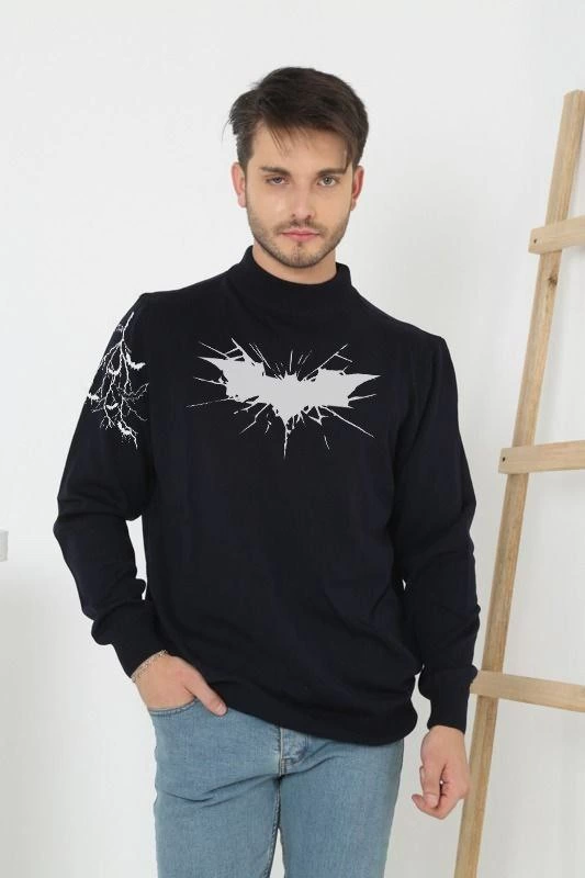 unisex-yarim-bogazli-baskili-dokuma-triko-siyah-14554958-sw533sh800 Erkek Yarım Bağazlı Kazak Baskılı Dokuma Triko - Siyah