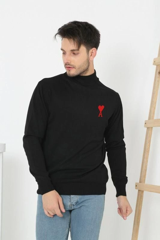 unisex-yarim-bogazli-baskili-dokuma-triko-siyah-22280382-sw533sh800 Erkek Yarım Bağazlı Kazak Baskılı Dokuma Triko - Siyah