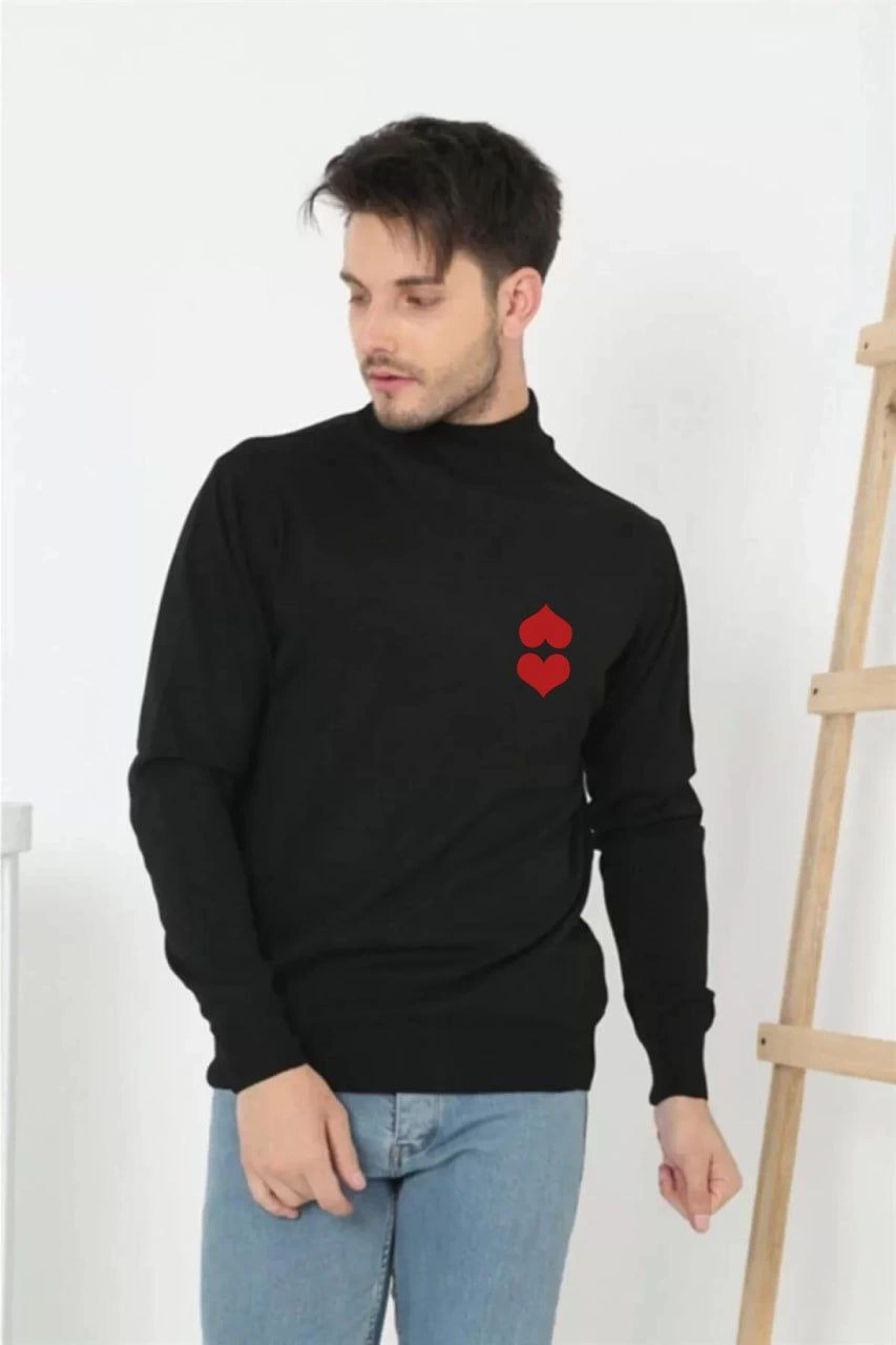 unisex-yarim-bogazli-baskili-dokuma-triko-siyah-26550491-sw853sh1280 Erkek Yarım Bağazlı Kazak Baskılı Dokuma Triko - Siyah