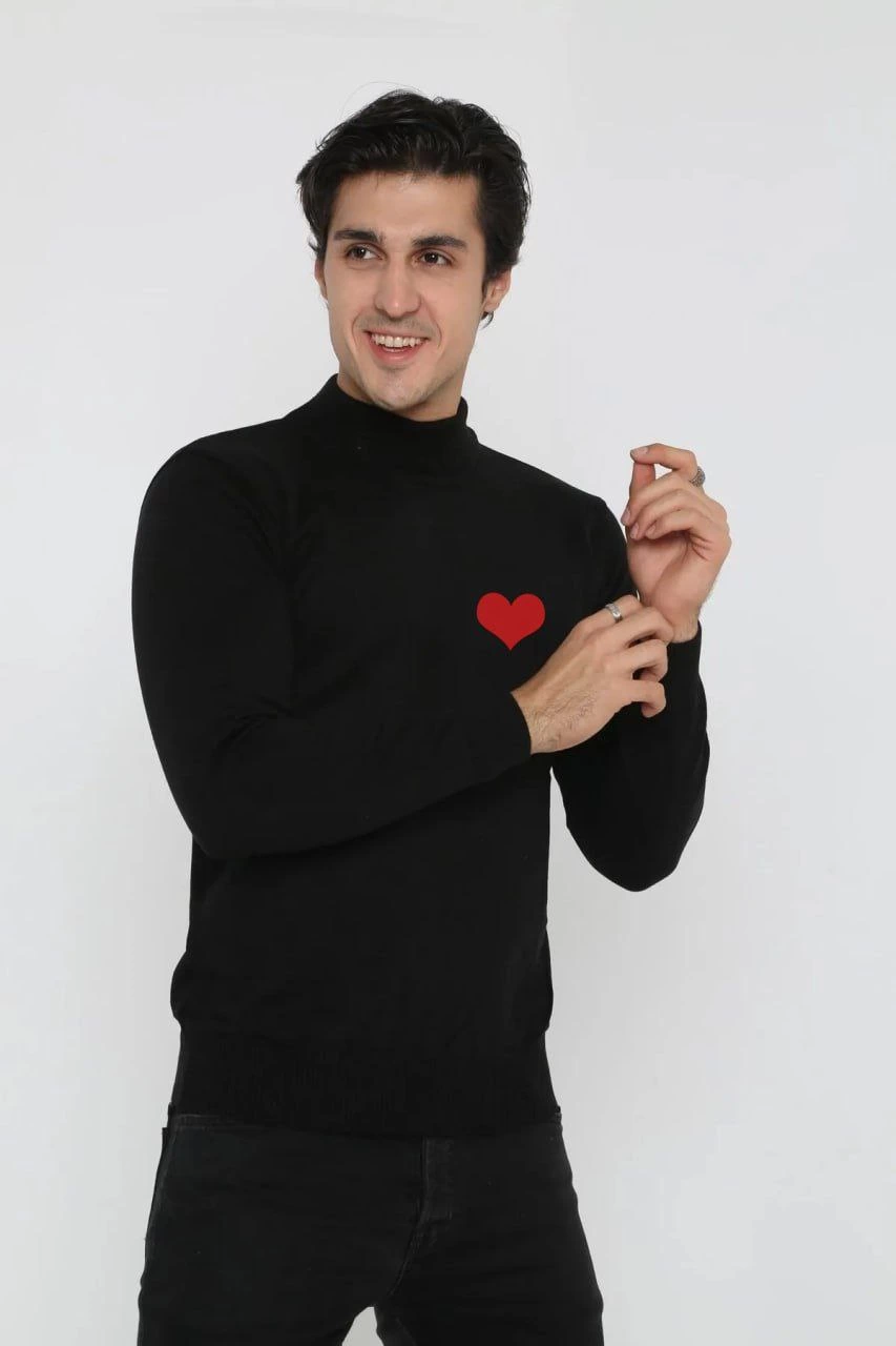 unisex-yarim-bogazli-baskili-dokuma-triko-siyah-85101884-sw853sh1280 Erkek Yarım Bağazlı Kazak Kalp Baskılı Dokuma Triko - Siyah
