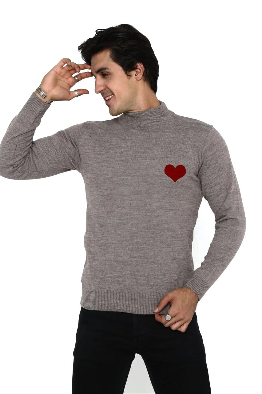 unisex-yarim-bogazli-baskili-dokuma-triko-vizon-7256733-sw852sh1280 Erkek Yarım Bağazlı Kazak Kalp Baskılı Dokuma Triko - Vizon - Görsel 2