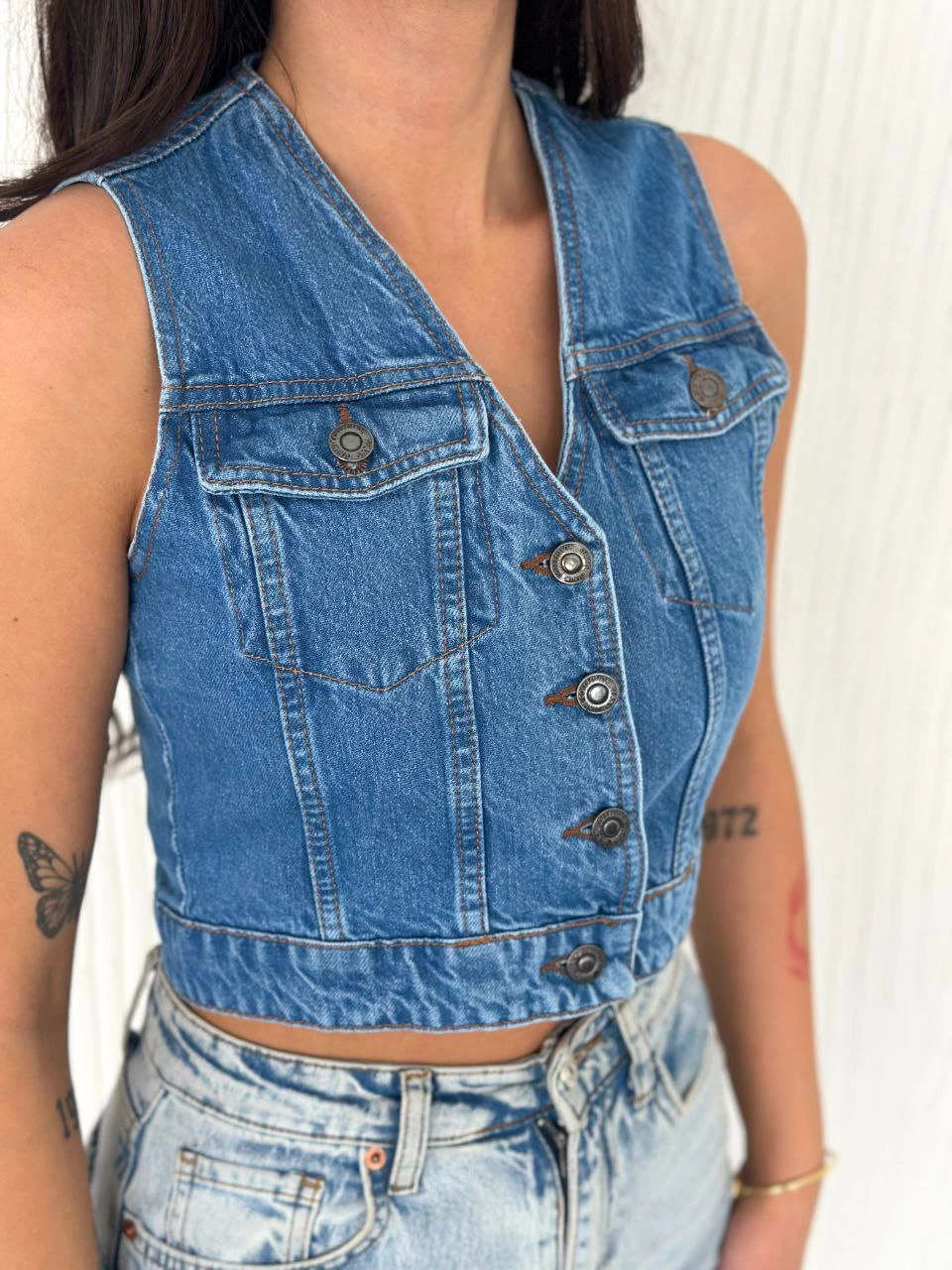 kot-jeans-kadin-yelek-mavi-68190069-sw960sh1280 Kot Jeans Kadın Yelek - Mavi - Image 2